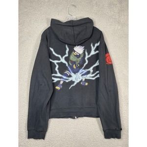 Vintage Naruto 2002 Hoodie Mens Medium Black Kakashi Shonenjump Y2K